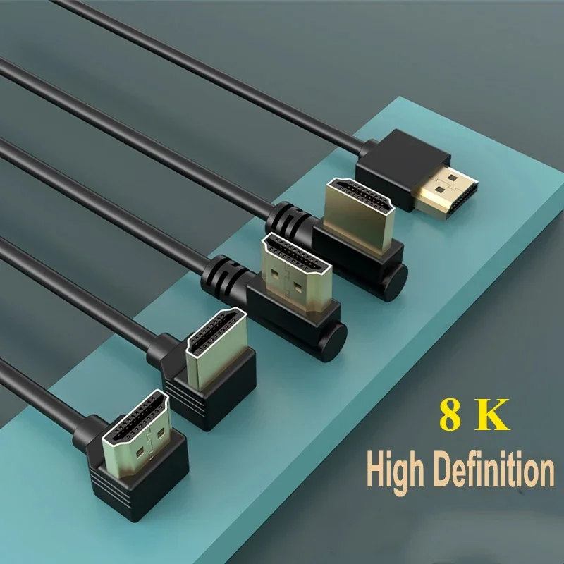 HDMI Cable HDMI Adapter Cable HDMI Adapter Aux Cable 90 Degree HDMI 2.1 Cable-Graphene Enhanced for Space-Saving Installations 8K, 3D & High Refresh Rate