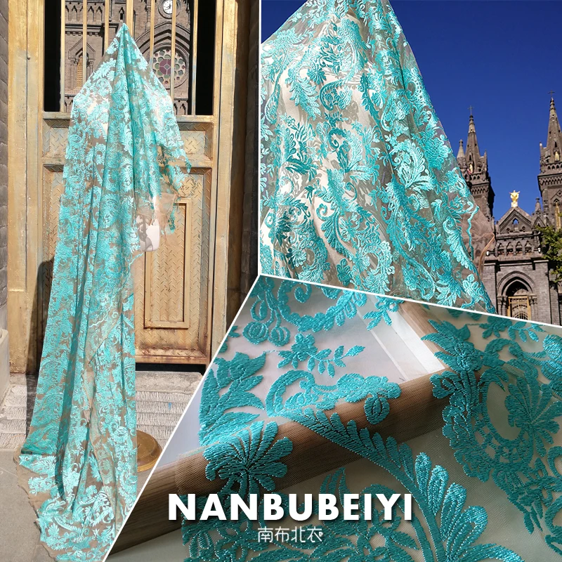 EmbroideredLaceFabricHollowedOutWeddingDressQipaoRetrofor