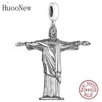 Fit Original Brand Charm Bracelet 925 Stetling Silver Brazil Rio de Janeiro Jesus Langmark Bead For Making Women Berloque New 1