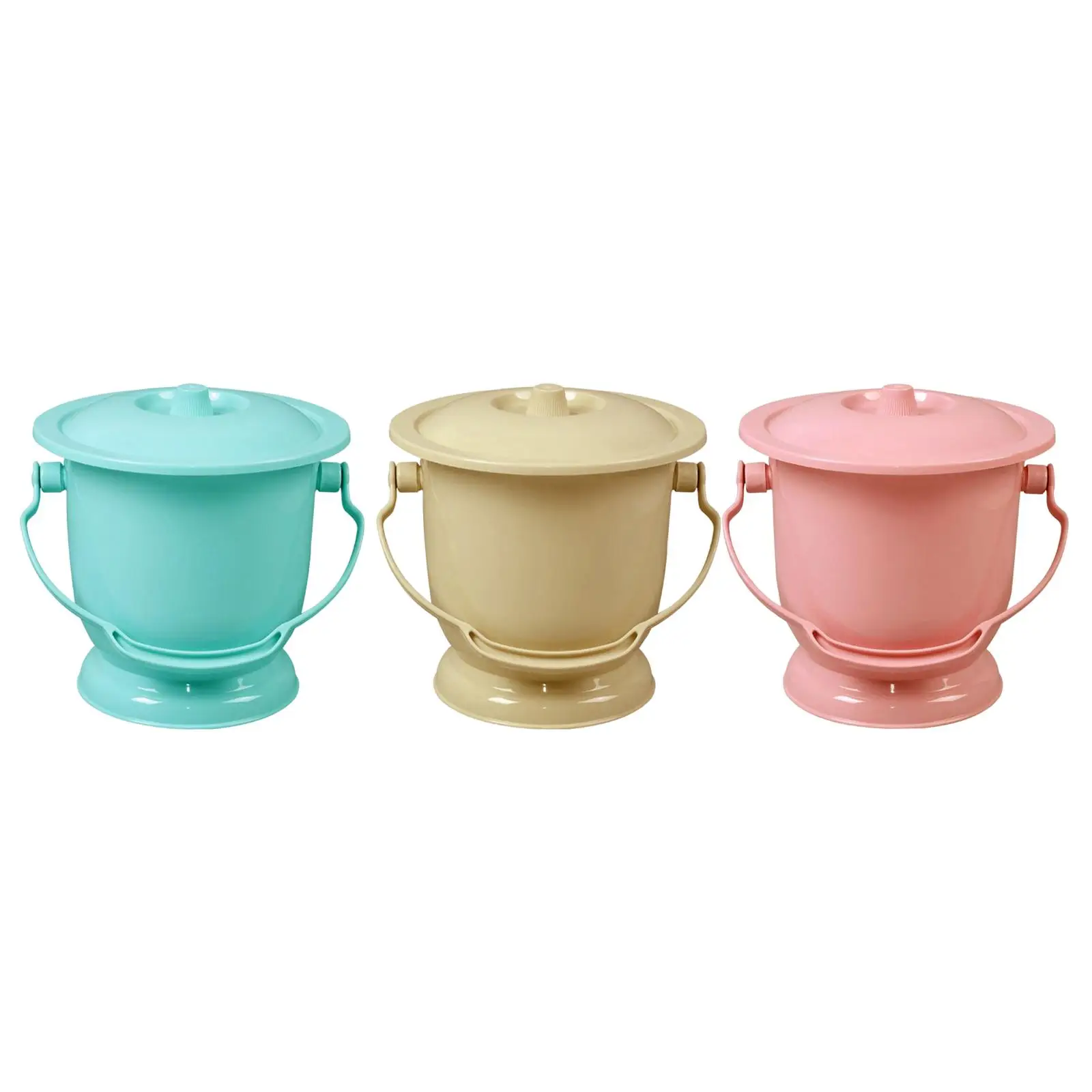 Household Chamber Pot with Lid, Bedpan Spittoon Handheld Bedroom Portable Children Adults Bright Color Night Pot Urinal Bottle