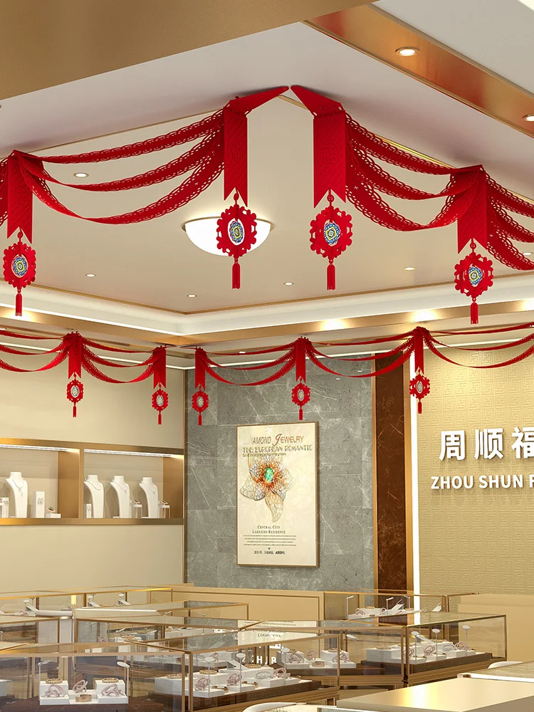 

Флаг Подвесные Украшения для китайского Нового года в коридоре торгового центра лахуа