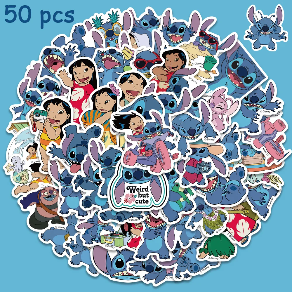 

50pcs Disney Cartoon Monster Stitch Stickers Funny DIY Graffiti Decals For Kids Laptop Luggage Scrapbook Phone Diary Sticker