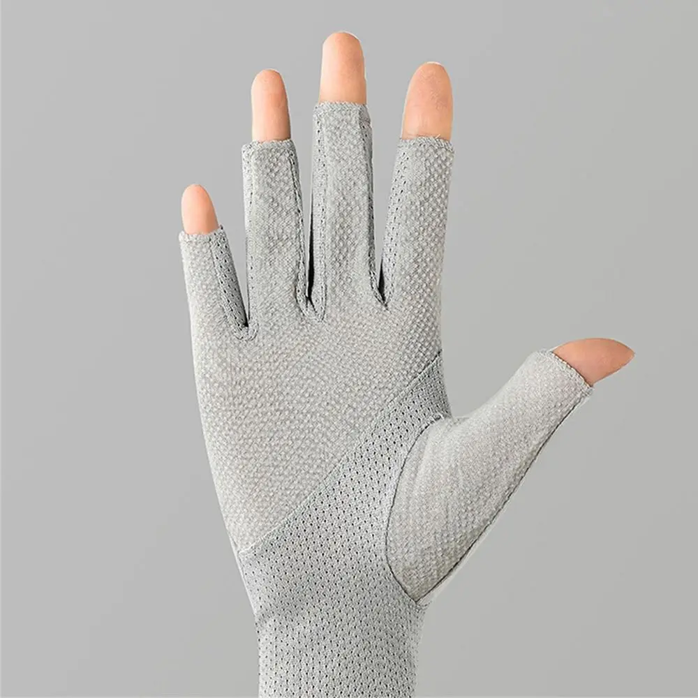 Sunscreen Gloves Thin Fashion Slip Resistant Cotton Anti-UV Mittens Solid Color Elastic Sun Protection Gloves Outdoor cotton gloves