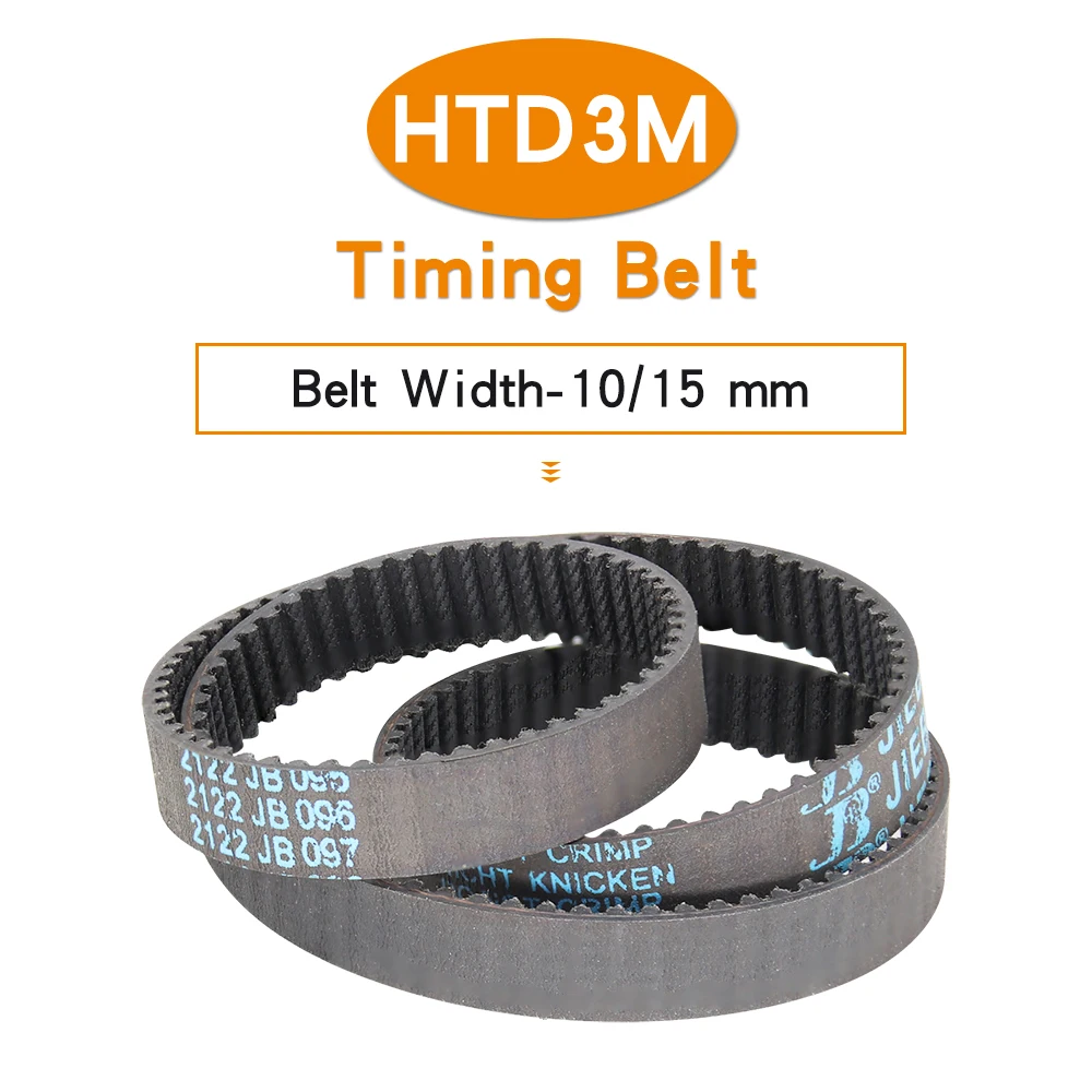 

Toothed Belt HTD3M-918/939/945/960/966/1002/1026/1038/1062/1068 Rubber Timing Belt Width 10/15mm For 3M Aluminium Timing Pulley