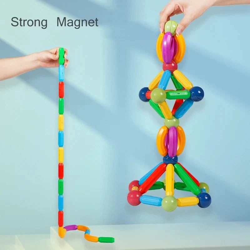Romboss Clown Dolls Magnetic Magnet Stick Rod Building Blocks Set Toys Kids Montessori Educational Toy Birthday Gifts