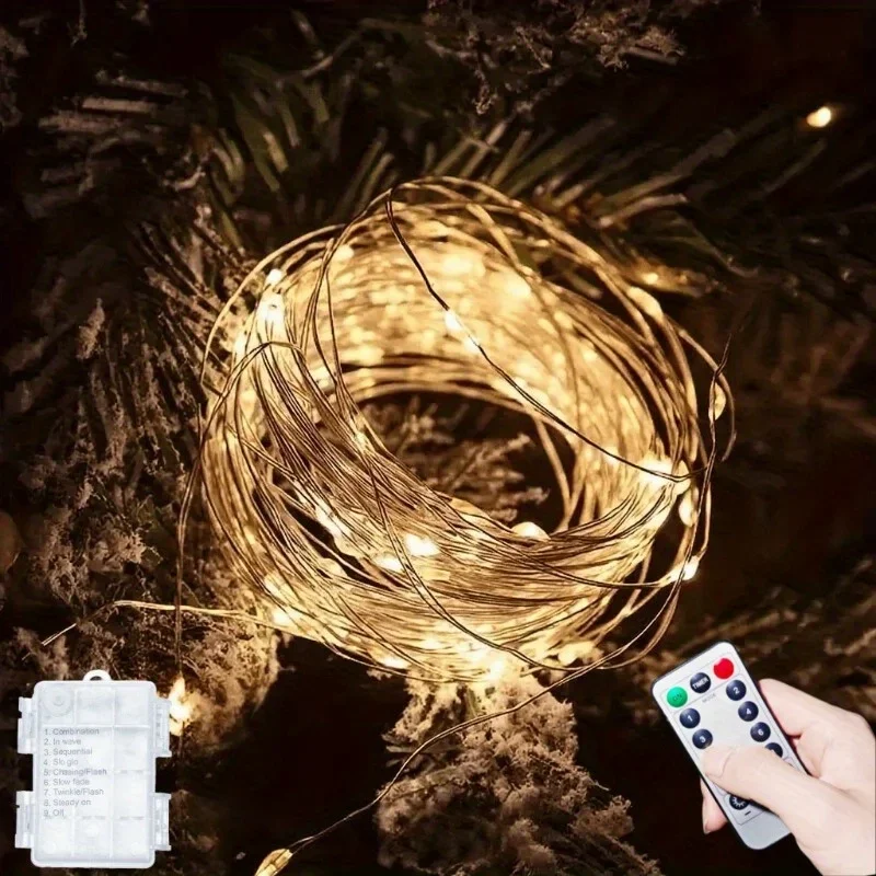 Battery Operated Dimmable Fairy String Lights with Remote Timer, 50-300 LED on Copper Wire