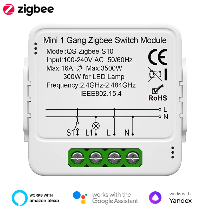 

Lonsonho Tuya Zigbee Smart Switch Relay Module Smartlife Wireless Remote Control Compatible Yandex Alice Google Home Alice