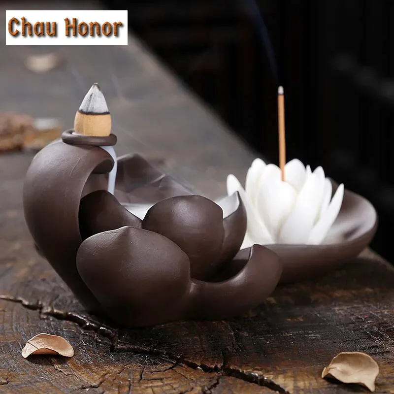 Ceramic Incense Burner Waterfall Backflow Smoke Censer Creative Incense Ornament Burner Home Decorative Crafts for Living Room