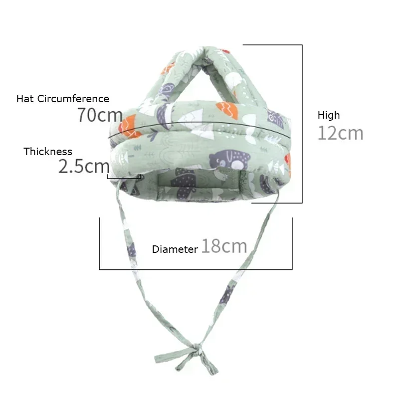 Infant Toddler Cartoon Mesh Safety Helmet Baby Kids Head Protection Hat for Walking Crawling Children Learns To Walk Bump Caps 5