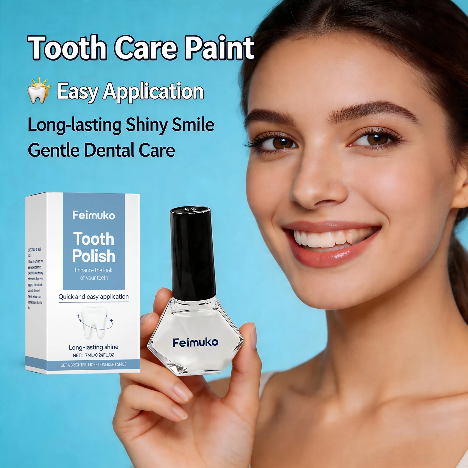Lucidante per Denti Sbiancante, Vernice Anti-Pigmentazione, Rimuove le Macchie Gialle e Protegge lo Smalto, Illumina i Denti con Lucentezza Duratura - immagine 2