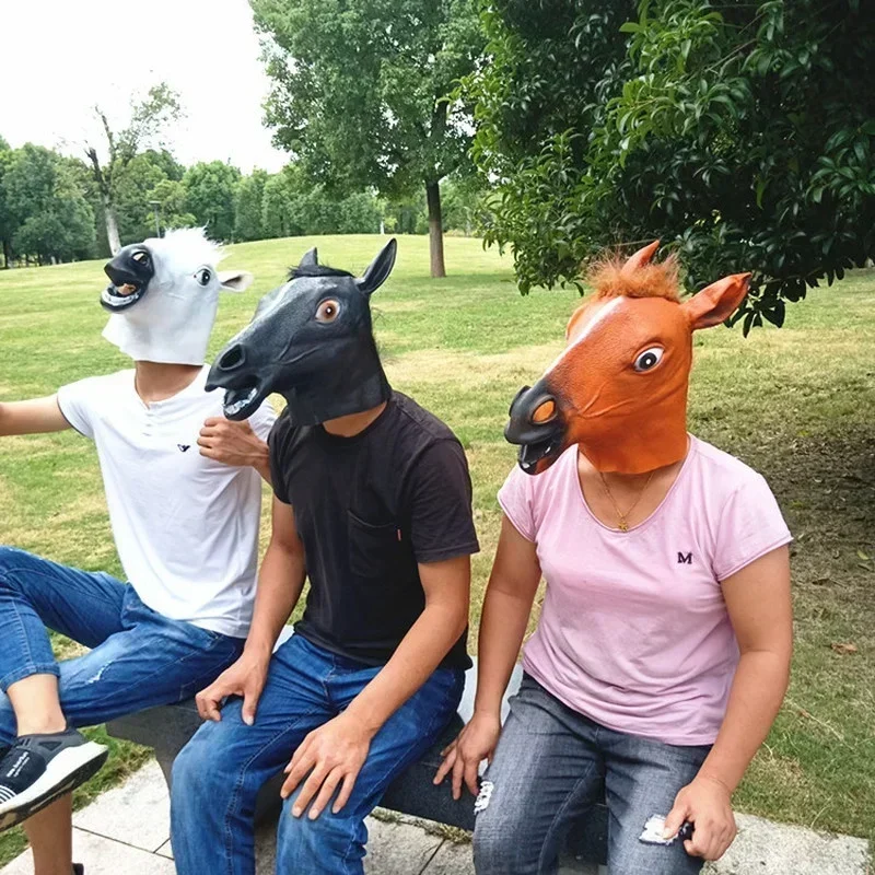 1 Pcs Horse Head Mask Cosplay Costume Party Funny Halloween Horse Head Mask Headgear