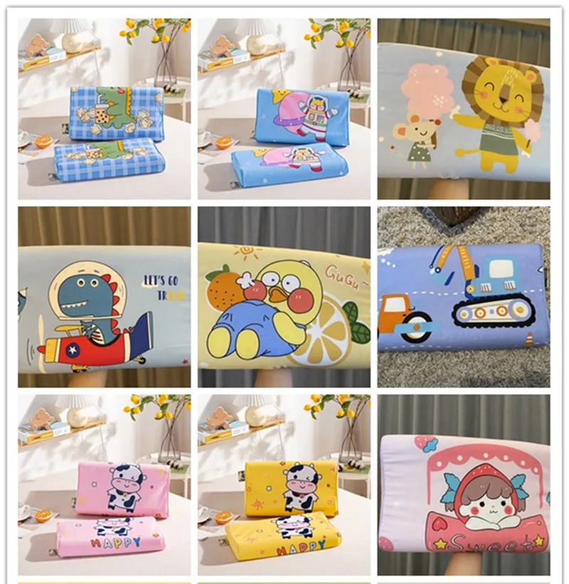 

Cartoon Baby Pillow Pure Cotton Children's Kindergarten Dormitory Napping Pillow Pearl Cotton Core Crib Pillow Baby Bedding