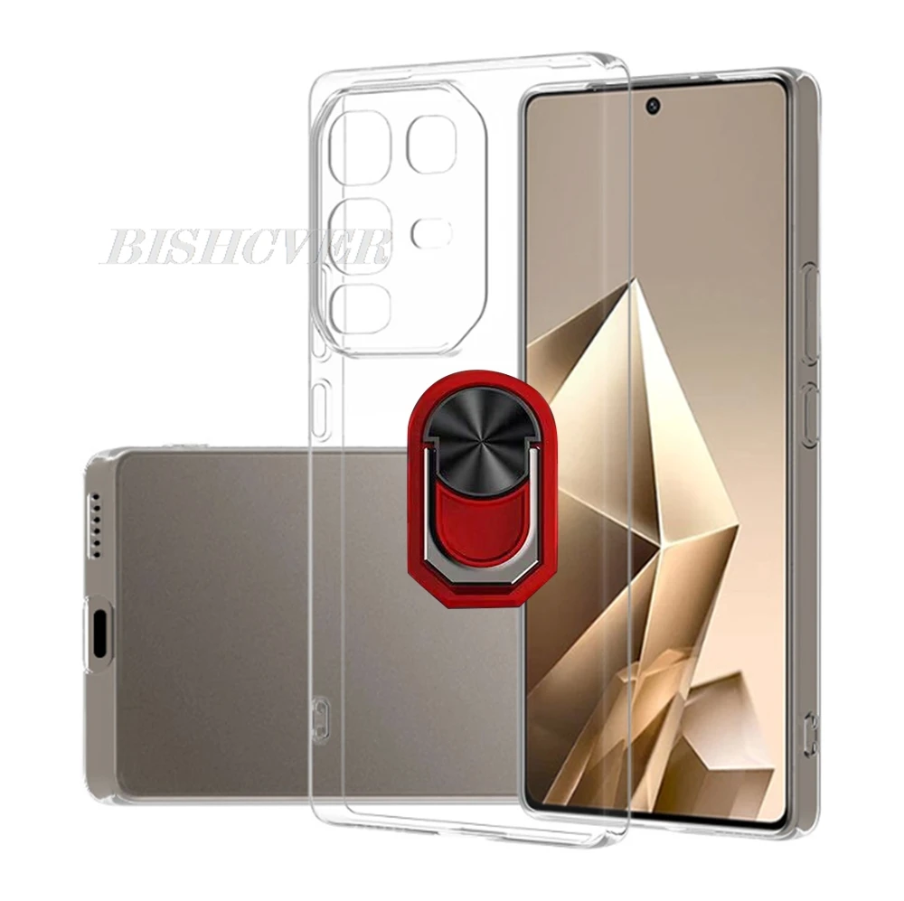 Enhanced Back Ring Holder Bracket Phone Case with TPU Soft Silicone Cover