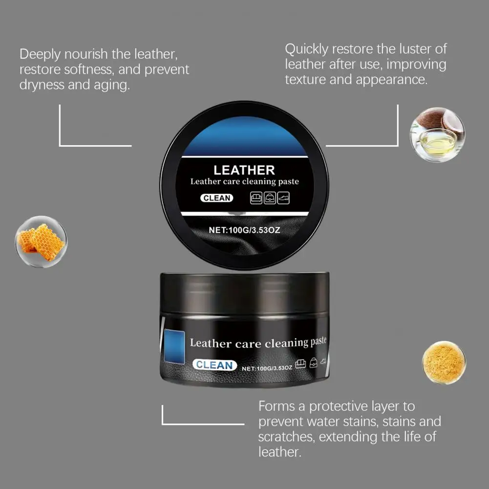 Faux Leather Treatment Automotive Leather Care Paste for Restoration of Car Waterproof Revitalization Cream