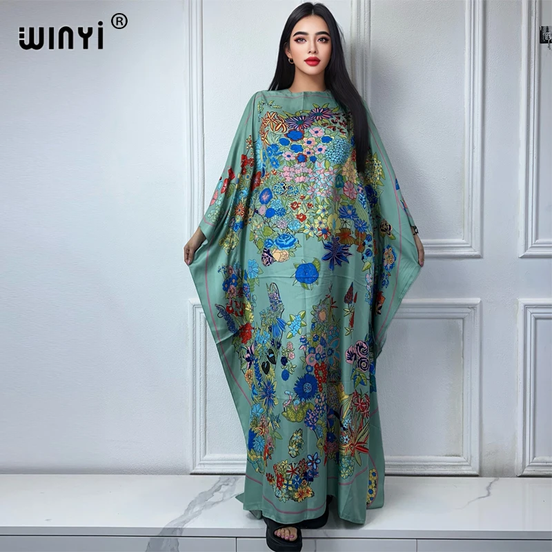 WINYI summer fashion dresses for women luxury boho print muslim woman dubai  Free Size Design Maxi Loose African Elegant Dress - AliExpress 200000345