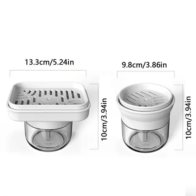 280ml จานเครื่องจ่ายสบู่แก้วกดง่ายจานสบู่กล่องผู้ถือฟองน้ําแบบพกพากดประเภทเครื่องจ่ายสบู่ 6