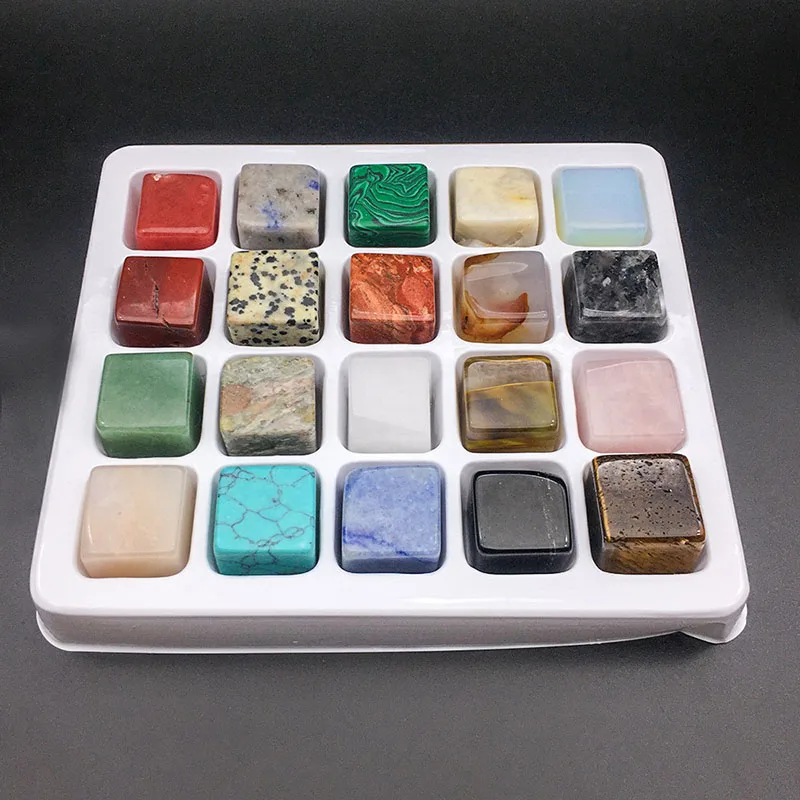 Semi-precious Whiskey Stone, Ice Cube, Natural Crystal, Whisky Stone, Decorative, Degaussing Energy Stone, 20Pcs Lot