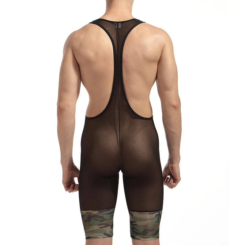 Men’s Camouflage Bodysuits and Underwear: Stretchy Tanks, Jumpsuits, and Intimate Lingerie mens mesh see thru underwear