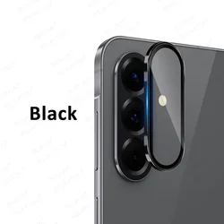 Aluminum Alloy Camera Glass Case with 3D Metal Ring Lens Protector - Samsung A17 5G (Black 01)