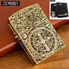 ZORRO 912S Heavy Duty Armor Brass/Titanium Windproof Kerosene Lighter; 3/5 Hinged Metal Gasoline Lighter Men's Gift 1