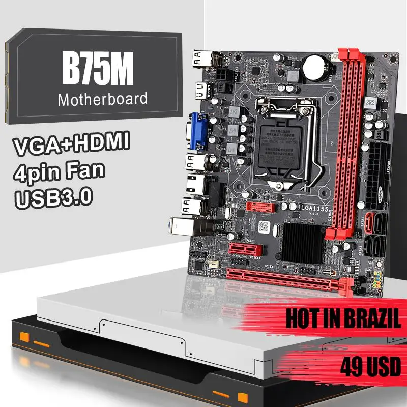 

Top JINGSHA B75M материнская плата для настольного компьютера B75 LGA1155