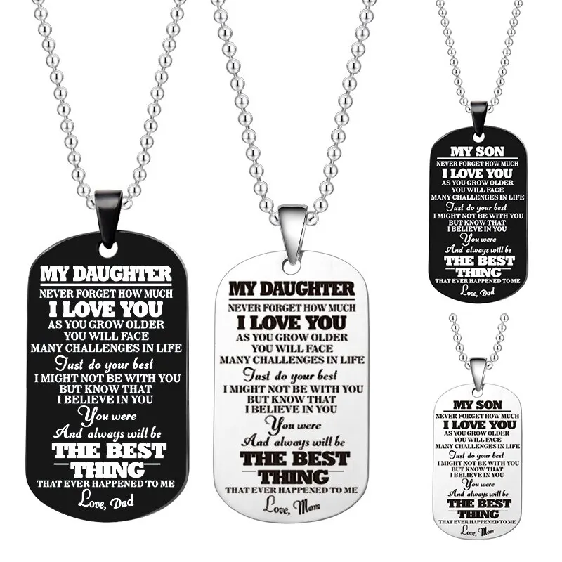 StainlessSteelMilitaryTagTagJewelryTitaniumSteelTagNecklace