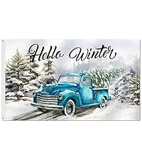 Hello Winter Garden Flag Three Gnomes Holiday Snowflakes Snow Decor Xmas 3x5 Ft