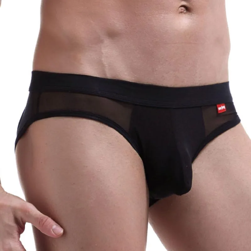 New Mens Back Hollow Out Briefs Transparent Mesh Sexy U Convex Penis Pouch Thongs Gay Underwear Erotic Fetish Jockstrap Lingerie 4