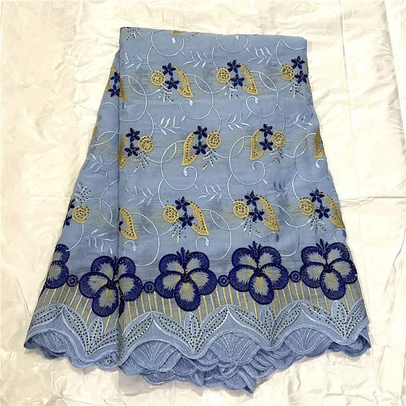 

Материал Lafaya для индийских женщин, хлопковое кружево с вышивкой Gold Line, африканская швейцарская кружевная ткань из вуали, высокое качество, 5 ярдов