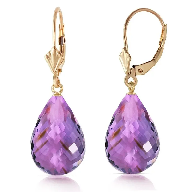 

Trendy Water Drop Purple Zircon Dangle Earrings for Women Elegant Gold Color Metal Geometry Engagement Wedding Drop Earring