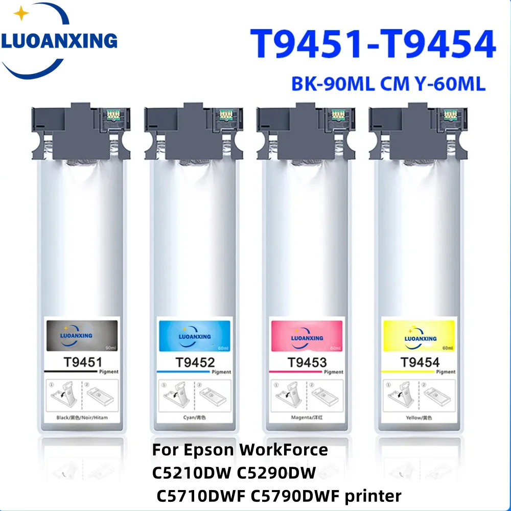 Pigment ink T9451 T9452 T9453 T9454 Cartridge for Epson WorkForce C5210 ...