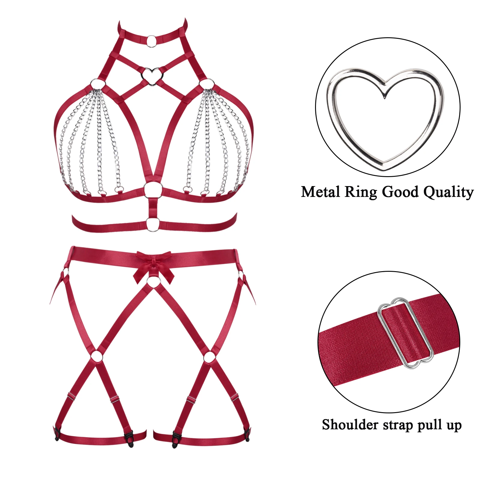 Бондаж портупея Фетиш Готический боди укороченные топы нижнее белье 90 ...