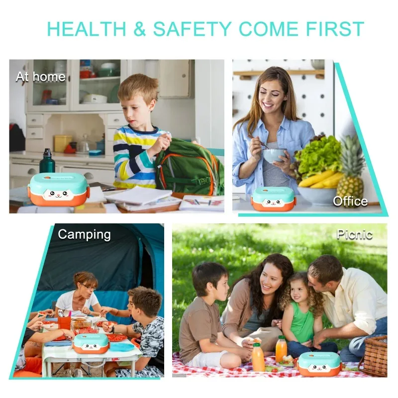 Cartoon Anime Bento Lunch Box Rectangular Leakproof Plastic School Kids Portable Microwave Food Container School Child Lunch Box