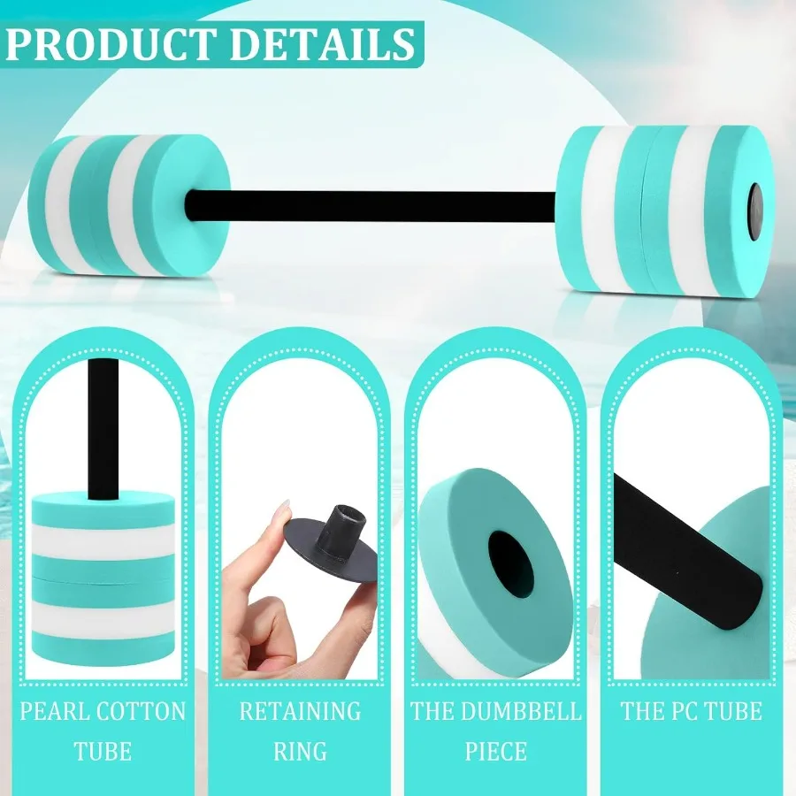 4 Pcs Water Weight Aquatic Exercise Dumbbells for Pool Macaron Color Aerobics Equipment EVA Foam Dumbbells Set Aquatic Exercise