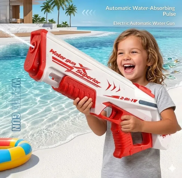 Electric Water Guns for Adults Powerful Squirt Automatic Suction Water Storage Gun Blasters Summer Outdoor Game Toy for Boy Kid 1