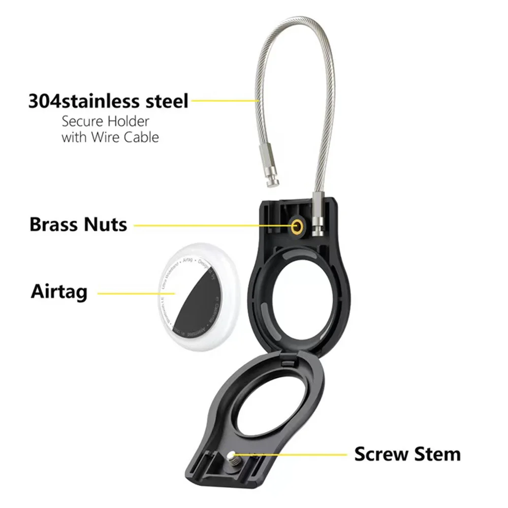 airtag holder Compatible With Apple AirTag Secure Holder With Wire Cable Air Tag Lock Case Keychain Key Key Chain Luggage Tag For Keys