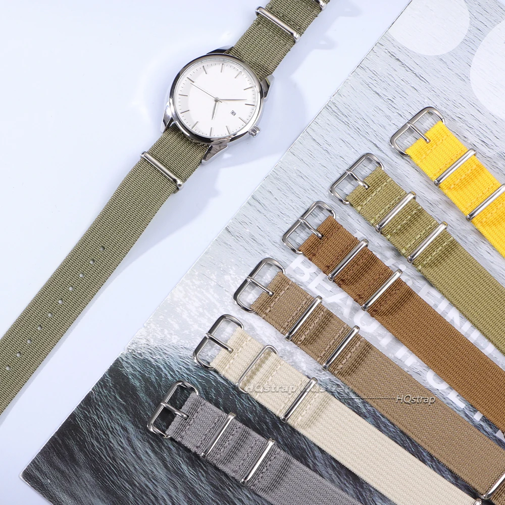 Rugged Ribbed Nylon Watch Strap for Military-Style Timepieces