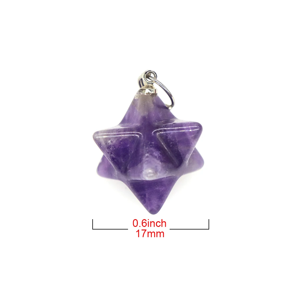 Colgante de estrella de Merkaba geométrica 3D para fabricación de joyas, collar de Reiki, artesanía de tallado de cristal curativo, regalo de vacaciones al por mayor