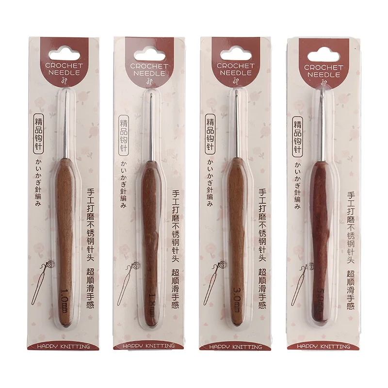 Blood sandalwood handle stainless steel crochet hook, fine hook head, needle, yarn, doll weaving tool, handmade orchid crochet h 9 S53073aecfe2a4214954136d53bdb86dbi
