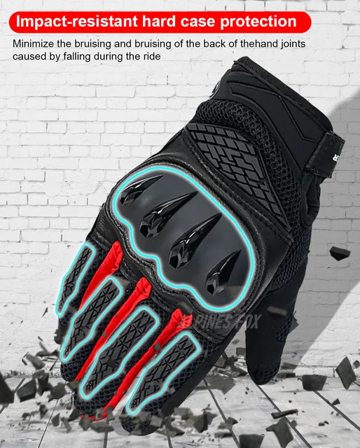 ROCK BIKER – gants de moto en peau Nubuck, pour écran tactile d'été, gants  de Motocross à coque dure, gants de protection pour moto et vélo -  AliExpress