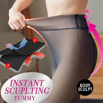 Women's Cozy Fleece-Lined Leggings with Flawless Translucent Design for Extra Warmth and Style During Winter Outdoor Activities 1