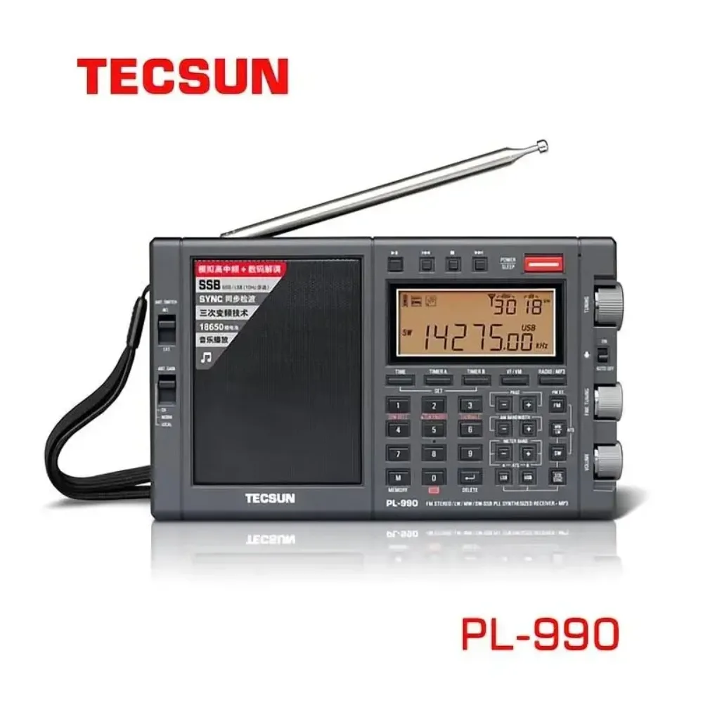 

Tecsun PL-990 Full Band Portable FM Medium Wave Short Wave Single Sideband Radio Music Player Bluetooth Speaker Tecsun PL990