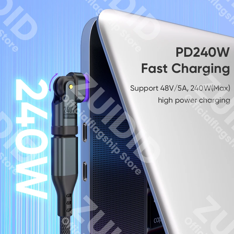240W USB C to Type C Magnetic Adapter 16Pin 5A Fast Charge Male to Female Data Converter Samsung iPhone 15 Pro iPad MacBook