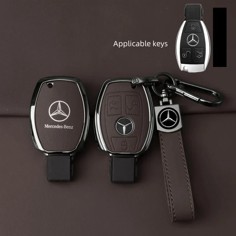 메르세데스 벤츠 A B C E G 클래스 C200 C300 E350 W205 E260L GLK A45 AMG BGA 액세서리용 합금 스타일 자동차 키 케이스 커버 쉘