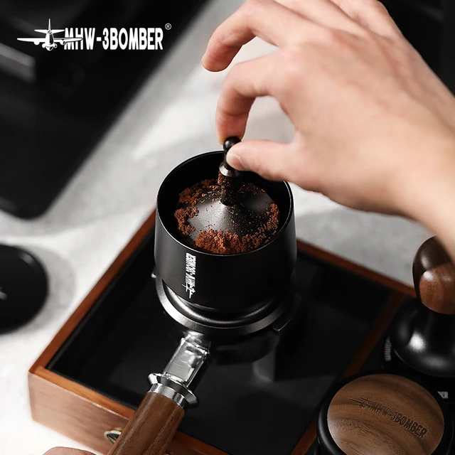 MHW-3BOMBER Espresso Dosing Cup with Stirrer Aluminum Alloy Coffee Dosing Funnel Fit 51-54/58MM Portafilter Coffee Accessories 1