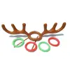 New Year Decoration Santa Funny Reindeer Antler Hat Inflatable Toys Ring Toss Christmas Game Outdoor Activity Xmas Kids Gift 3