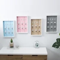 Wall Mounted Key Holder Wooden Key Organizer Hanger With 6 Hook Wall Decorative Holder Key Holder Wall Minimalist Wall Hook 2