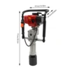 52CC T Post Driver Piledriver 2 Stroke Pile Driver Hammer Fence Post Driver Single Cylinder Air-Cooling w/ 3 Post Driving Head 2