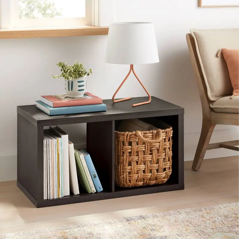 

Reliable Black Oak 2 Cube Organizer for Sturdy and Dependable Room Organization