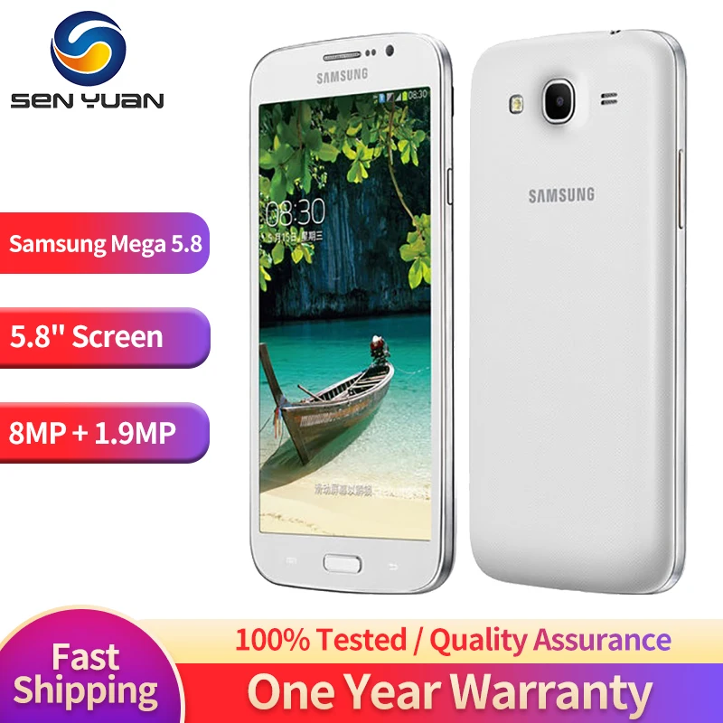 

Original Unlocked Samsung Galaxy Mega 5.8 i9152 3G WCDMA Mobile Phone 5.8'' Dual Core Android SmartPhone 8GB ROM 8MP CellPhone